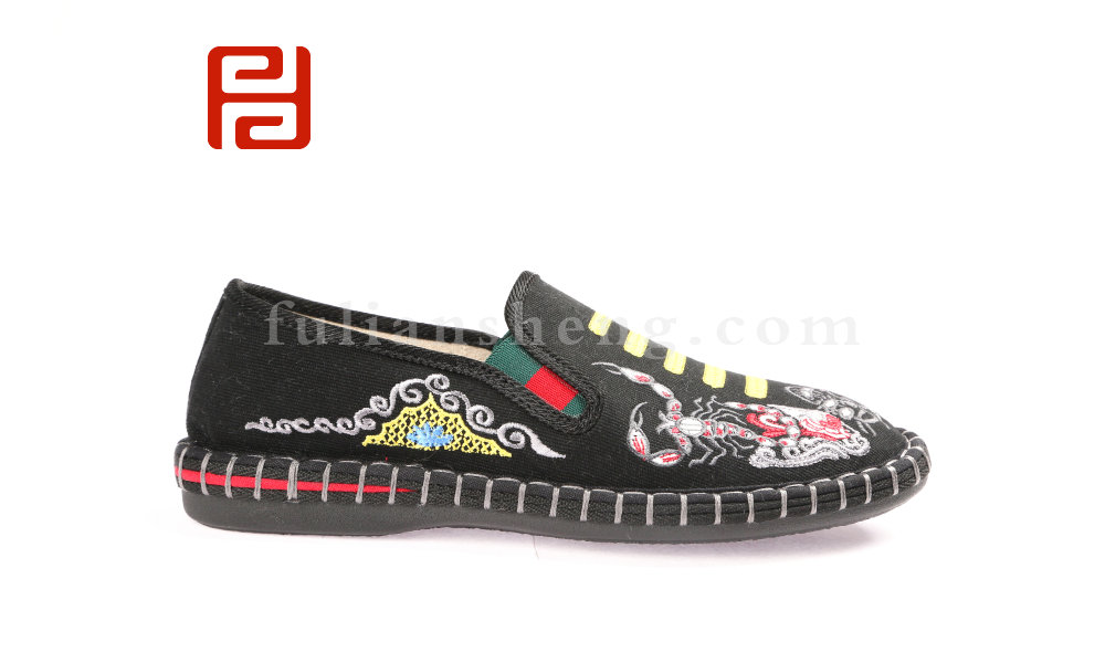 福連升刺繡中國風臉譜男鞋老北京布鞋社會軟底鞋圖片