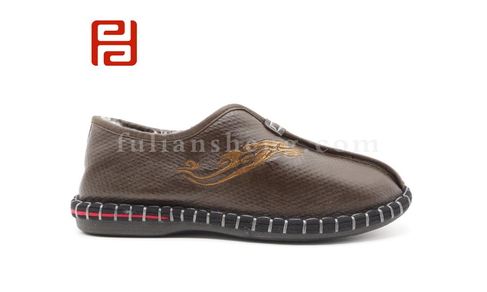福連升老北京布鞋2020冬季新款男加絨中國風老年爸爸鞋圖片