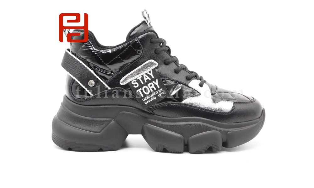 福連升休閑鞋2020冬時尚運動百搭厚底顯高牛皮老爹鞋圖片