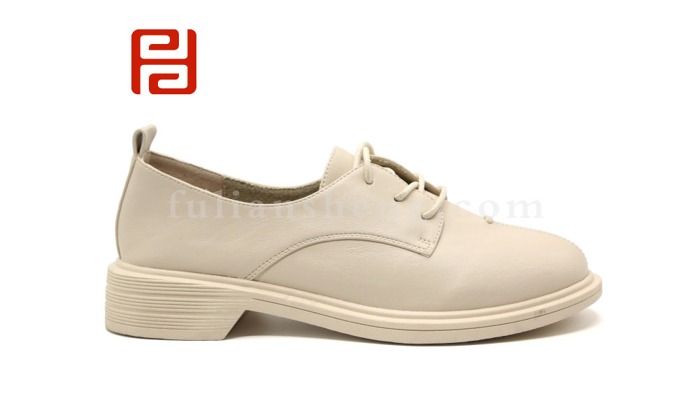 福連升單鞋女深口休閑鞋百搭透氣英倫風平底女鞋圖片