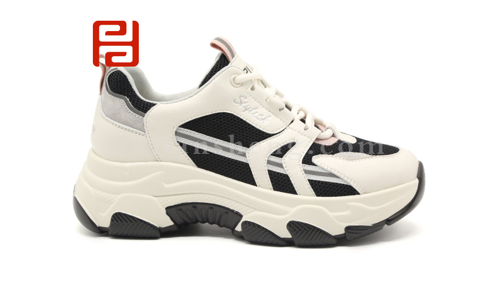 福連升休閑老爹鞋女春季拼色厚底舒適透氣運(yùn)動女鞋圖片