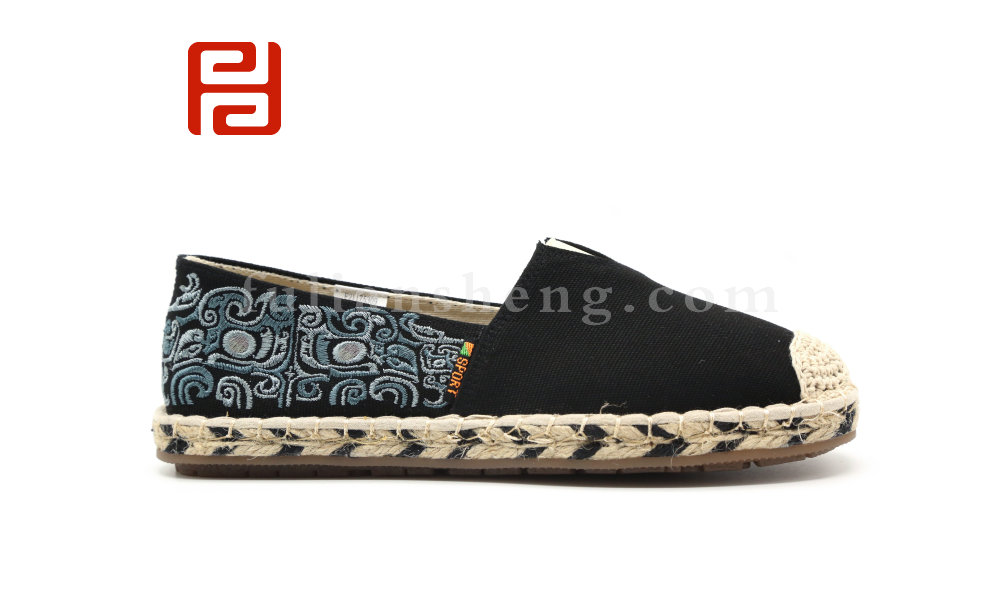 福連升布鞋女透氣帆布女鞋淺口平底一腳蹬懶人漁夫鞋