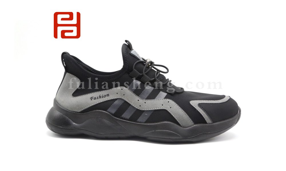 福連升休閑運動男單鞋撞色舒適透氣中青年一腳蹬松緊圖片